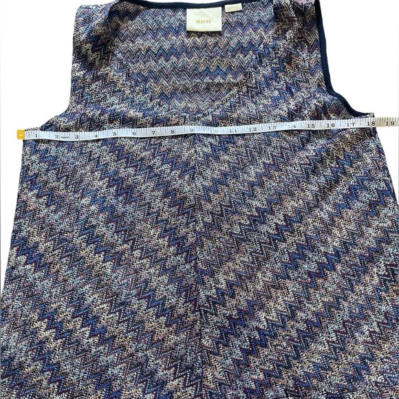 Anthropologie Maeve Westwater Zig Zag Drop Waist Dress Size Medium - Picture 4 of 11